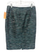 Lafayette 148 Size 4 Teal Green, Black & Cream White Cotton Blend Tweed Skirt Teal Green, Black & Cream White / 4
