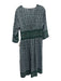 Sea New York Size 8 Green, Blue & Red Silk Geometric Floral Print V Neck Dress Green, Blue & Red / 8