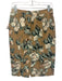 Max Mara Studio Size 8 Brown, Green & Cream Cotton Blend Abstract Floral Skirt Brown, Green & Cream / 8