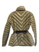 Hunter Size Small Taupe Gold Polyester Down Fill Quilted Zip Front Stripe Jacket Taupe Gold / Small