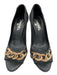 Chanel Shoe Size 39 Black Leather & Textile Chain Link Quilted Peep Toe Pumps Black / 39