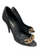 Chanel Shoe Size 39 Black Leather & Textile Chain Link Quilted Peep Toe Pumps Black / 39