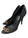Chanel Shoe Size 39 Black Leather & Textile Chain Link Quilted Peep Toe Pumps Black / 39
