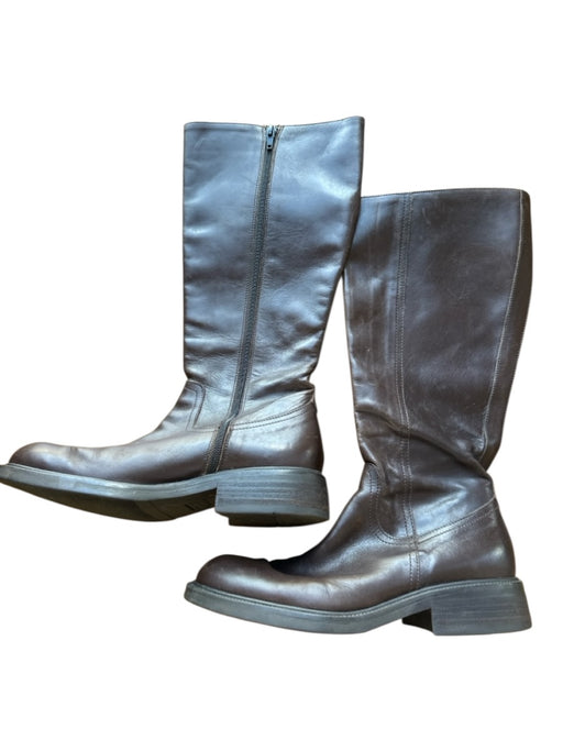 J. Crew Shoe Size 7 Chocolate Brown Leather Side Zip Knee High Boots Chocolate Brown / 7