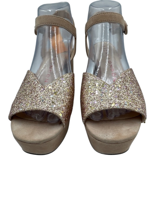 Sacha London Shoe Size 7.5 Blush Pink Leather Upper Glitter Suede Sandals Blush Pink / 7.5