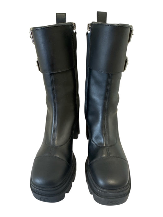 Giuseppe Zanotti Shoe Size 38 Black Leather Upper Buckle Detail Side Zips Boots Black / 38
