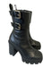 Giuseppe Zanotti Shoe Size 38 Black Leather Upper Buckle Detail Side Zips Boots Black / 38