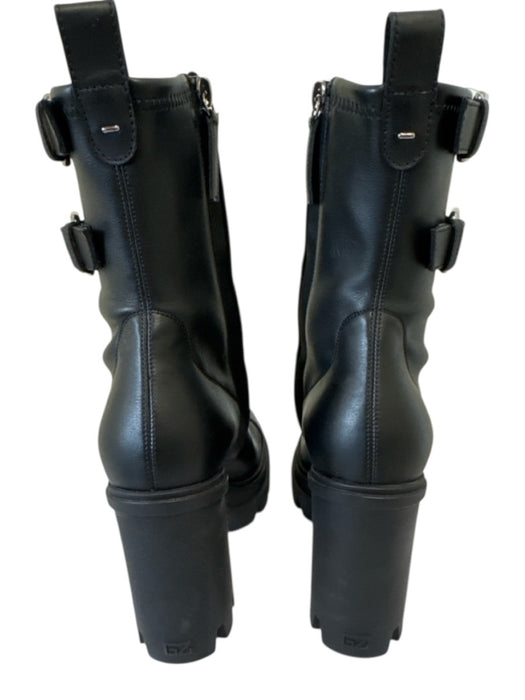 Giuseppe Zanotti Shoe Size 38 Black Leather Upper Buckle Detail Side Zips Boots Black / 38