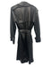 Alice + Olivia Classics Size XS Black PU Leather Open Front Tie Waist Long Coat Black / XS