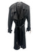 Alice + Olivia Classics Size XS Black PU Leather Open Front Tie Waist Long Coat Black / XS