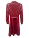 Alice + Olivia Size S Red PU Leather Long Balloon Sleeve Open Front Blazer Coat Red / S