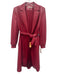 Alice + Olivia Size S Red PU Leather Long Balloon Sleeve Open Front Blazer Coat Red / S