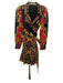Alice + Olivia Size 4 Black, Yellow & Red Print Cotton Blend Baroque Print Dress Black, Yellow & Red Print / 4