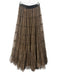 Alice + Olivia Size 4 Black & Beige Polyester Stud Detail Tiered Tulle Skirt Black & Beige / 4