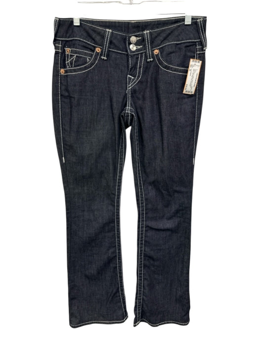 True Religion Size 26 Dark Wash Cotton Denim Contrast Stitch Low Rise Jeans Dark Wash / 26