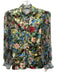 Alice + Olivia Size S Green & Multi Polyester Floral Long Balloon Sleeve Top Green & Multi / S
