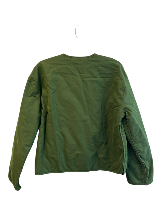 Sezane Size 40 Green Cotton Blend Round Neck Quilted Button Front Jacket Green / 40