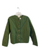 Sezane Size 40 Green Cotton Blend Round Neck Quilted Button Front Jacket Green / 40