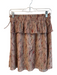 IRO Size 36 Brown & Multi Polyester Blend Elastic Waist Tiered Metallic Skirt Brown & Multi / 36