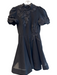 Antonio Melani Size 0 Black Linen & Rayon High Neck Flower Application Dress Black / 0