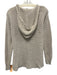 Eileen Fisher Size M Cream Beige Linen Blend Knit Hooded V Neck Pullover Sweater Cream Beige / M