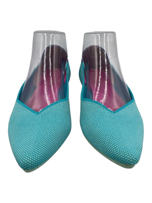 Rothy's Shoe Size 8 Aqua Blue textile upper Pump Pointed Almond Toe Flats Aqua Blue / 8