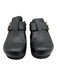Papillio Birkenstock Shoe Size 38 Black Leather Upper Gold Tone Buckle Mules Black / 38