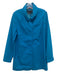 Nina Mclemore Size L Blue Cotton Blend Snap Button Front Collared Pocketed Coat Blue / L