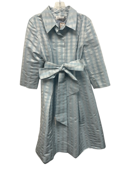 Lourdes Chavez Size Est L Light blue & white Silk Gingham 3/4 Sleeve Dress Light blue & white / Est L