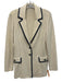 St. John Collection Size 8 Cream & Navy Blue No Fabric Tag Knit Blazer Jacket Cream & Navy Blue / 8