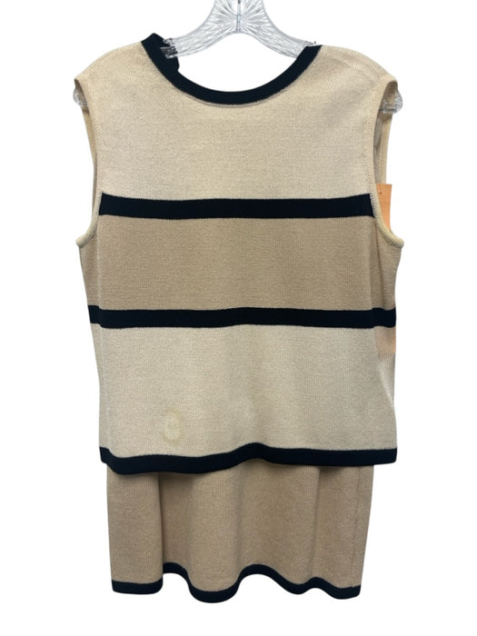 St. John Collection Size S Cream, Brown & Black No Fabric Tag Knit Skirt Set Cream, Brown & Black / S