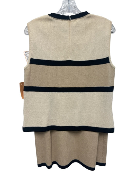 St. John Collection Size S Cream, Brown & Black No Fabric Tag Knit Skirt Set Cream, Brown & Black / S
