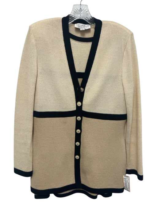 St. John Collection Size S Cream, Brown & Black No Fabric Tag Knit Skirt Set Cream, Brown & Black / S