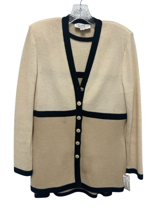 St. John Collection Size S Cream, Brown & Black No Fabric Tag Knit Skirt Set Cream, Brown & Black / S
