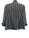 Nina Mclemore Size 8 Navy Blue & White Cotton Blend jacquard knit Jacket Navy Blue & White / 8