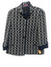 Nina Mclemore Size 8 Navy Blue & White Cotton Blend jacquard knit Jacket Navy Blue & White / 8