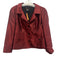 Nina Mclemore Size 10 Red & Black Silk Zig Zag Shoulder Pads Button Front Jacket Red & Black / 10