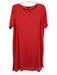 Eileen Fisher Size PM Orange Tencel Blend Short Sleeve Solid Knee Length Dress Orange / PM