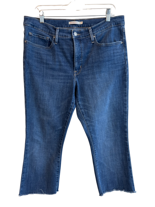 Levis Size 33 Medium Wash Cotton Blend Capri 5 Pocket Zip Fly Jeans Medium Wash / 33