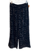 Gretchen Scott Size L Black Rayon Blend Velvet Detail Leaf Design Pockets Pants Black / L