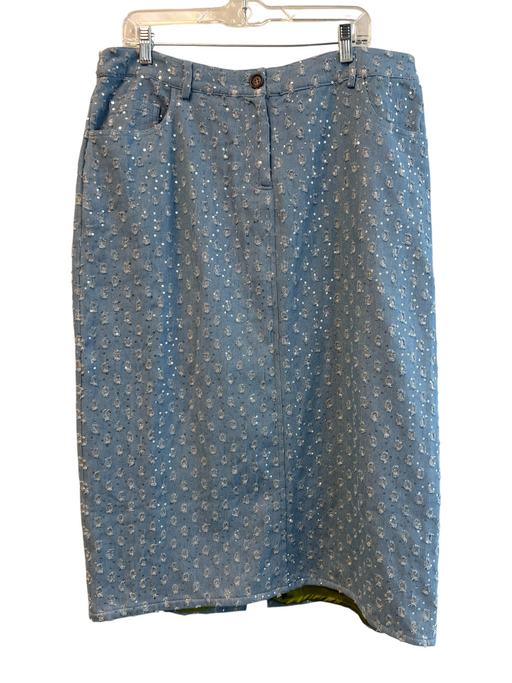Never Fully Dressed Size EST XXL Blue Polyester Blend Sequin Detail Midi Skirt Blue / EST XXL