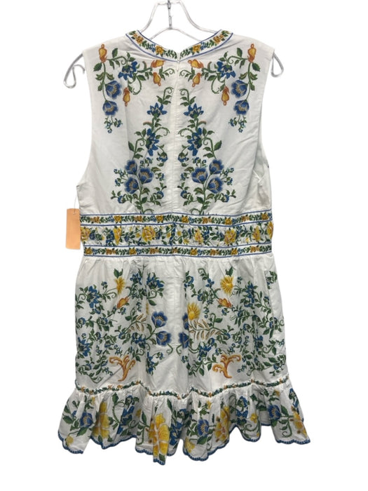 Farm Rio Size L White & Multi Cotton floral print Sleeveless Tie Detail Dress White & Multi / L