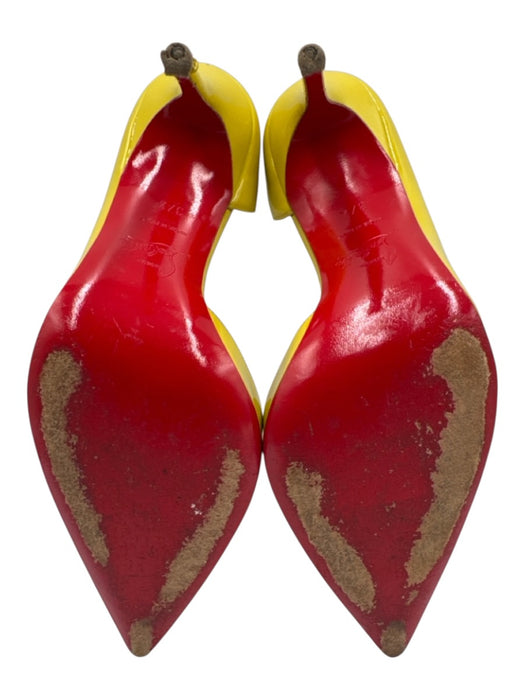 Christian Louboutin Shoe Size 37.5 Chartreuse Yellow Patent Leather Pumps Chartreuse Yellow / 37.5
