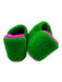 Gucci Shoe Size 38 Pink & Green shearling Leather Logo Platform Slide Sandals Pink & Green / 38