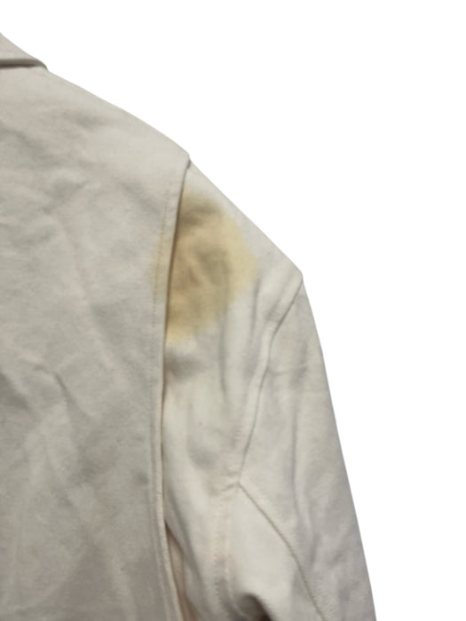 Alexander Wang Size L Cream & Red Cotton Twill Logo Patch Zip Bomber Jacket Cream & Red / L
