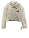 Alexander Wang Size L Cream & Red Cotton Twill Logo Patch Zip Bomber Jacket Cream & Red / L