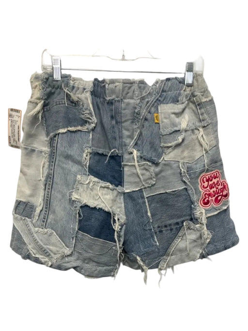 Gallery Dept. Size L Light & Medium Wash Cotton Blend Distressed Patches Shorts Light & Medium Wash / L