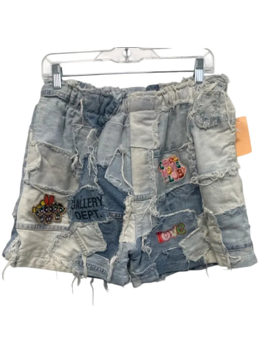 Gallery Dept. Size L Light & Medium Wash Cotton Blend Distressed Patches Shorts Light & Medium Wash / L