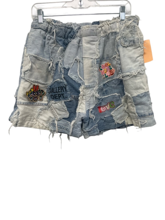 Gallery Dept. Size L Light & Medium Wash Cotton Blend Distressed Patches Shorts Light & Medium Wash / L