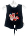 Love Moschino Size 6 Black, Red, White Cotton Sleeveless Graphic Tie Front Top Black, Red, White / 6